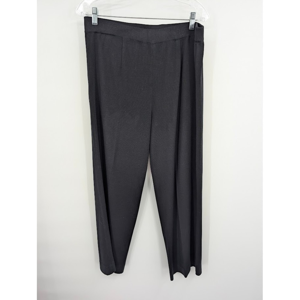 Misook Wide Leg Knit Black pants Stretch‎ Dress Women's sz XL